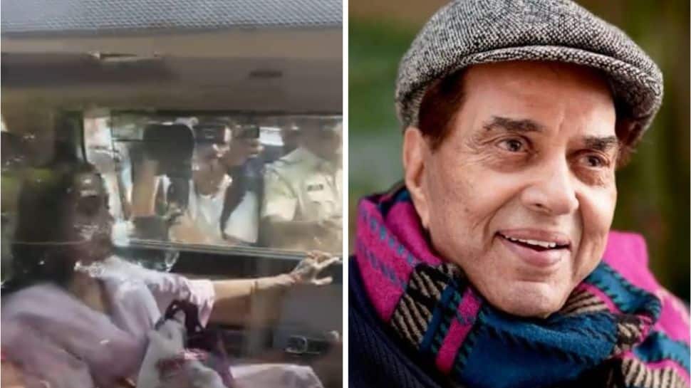 Dharmendra Cremated In Mumbai: Hema Malini, Esha Deol Seen With Folded Hands