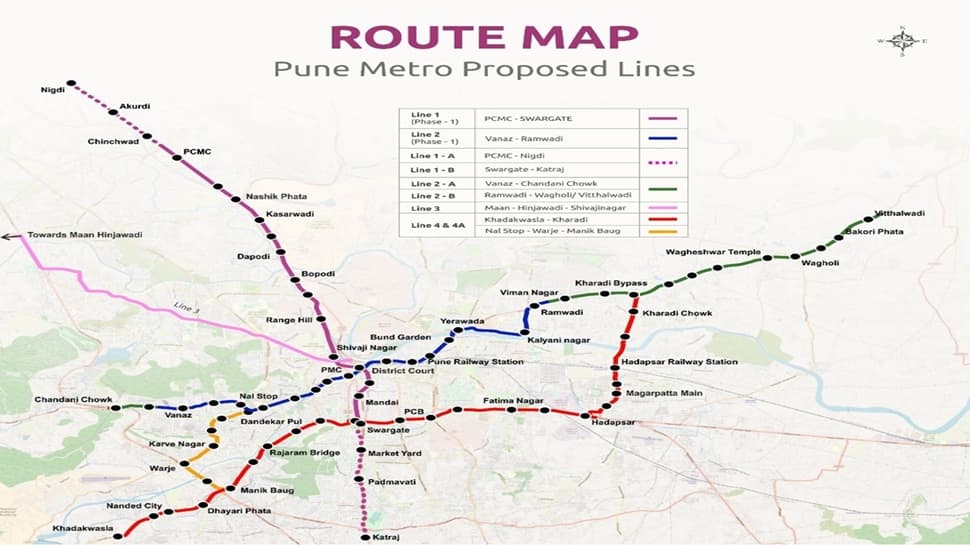 Pune Metro Phase-2 Extension: Cabinet Approves Kharadi–Khadakwasla Line 4, Nal Stop–Warje–Manik Baug Line 4A – Stations, Length, Other Details