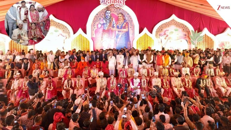 MP CM's Son Marries In Mass Wedding With 21 Couples; Governor And Union Ministers Attend Social Harmony Event In Ujjain | Watch