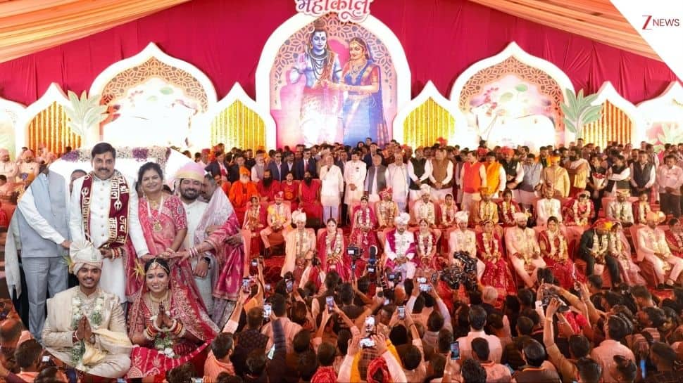 MP CM’s Son Marries In Mass Wedding With 21 Couples; Governor And Union Ministers Attend Social Harmony Event In Ujjain | Watch | India News