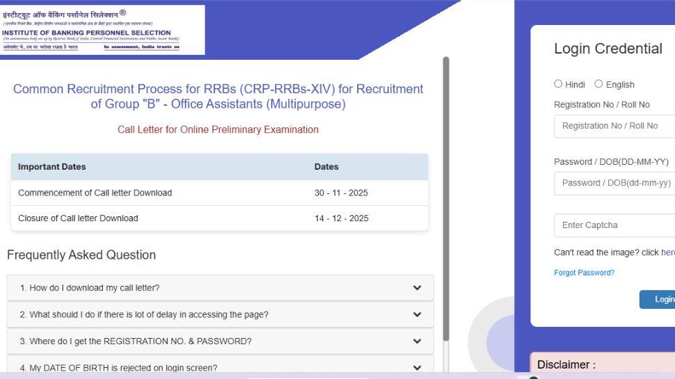 IBPS RRB Clerk Prelims Admit Card 2025 OUT At ibps.in- Check Direct Link To Download Hall Ticket Here IBPS RRB Clerk Prelims Admit Card 2025 OUT At ibps.in- Check Direct Link To Download Hall Ticket Here