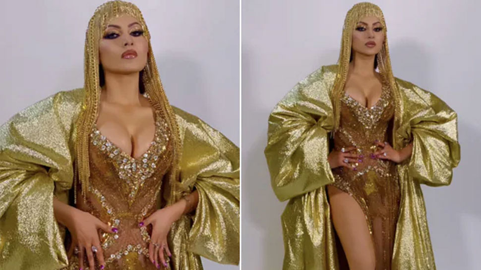Urvashi Rautela's gold and diamond dress