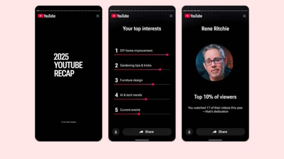 YouTube ‘Recap’ Feature Launched: Check Top Trends, Podcasts, Songs, And Most-Watched Creators of 2025; Here’s How To View It | Technology News YouTube ‘Recap’ Feature Launched: Check Top Trends, Podcasts, Songs, And Most-Watched Creators of 2025; Here’s How To View It | Technology News