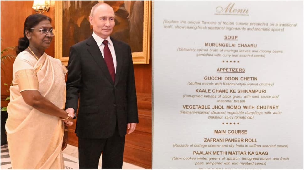 Putin State Dinner Menu Revealed: The Vegetarian Thali From Jhol Momo To Badam Halwa At Rashtrapati Bhavan