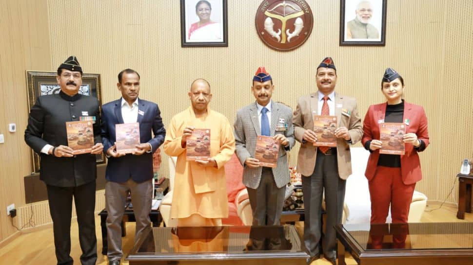 UP CM Yogi Adityanath Marks Armed Forces Flag Day, Unveils Flag Pin And Souvenir
