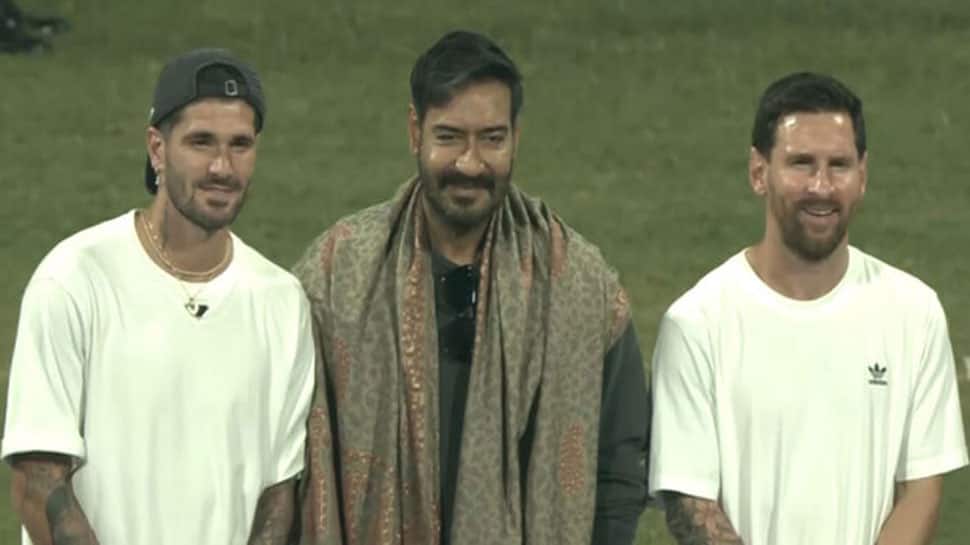 Ajay Devgn, Tiger Shroff Meet Lionel Messi, Luis Suarez, Rodrigo De Paul In Mumbai