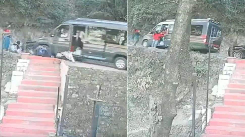 Video: Passengers Narrowly Escaped In Himachal Dalhousie As Traveller Van Rolls Downhills