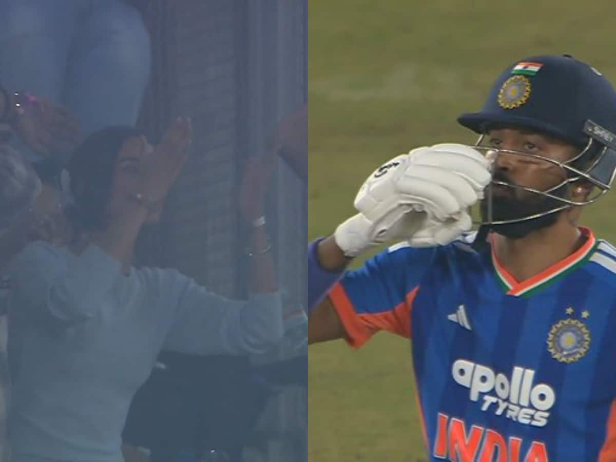 'Men In Love': Hardik Pandya Blows Flying Kisses To GF Mahieka Sharma After Blazing 16-Ball Fifty - WATCH