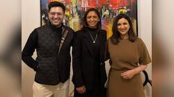 Parineeti Chopra, Raghav Chadha Host  Harmanpreet Kaur 