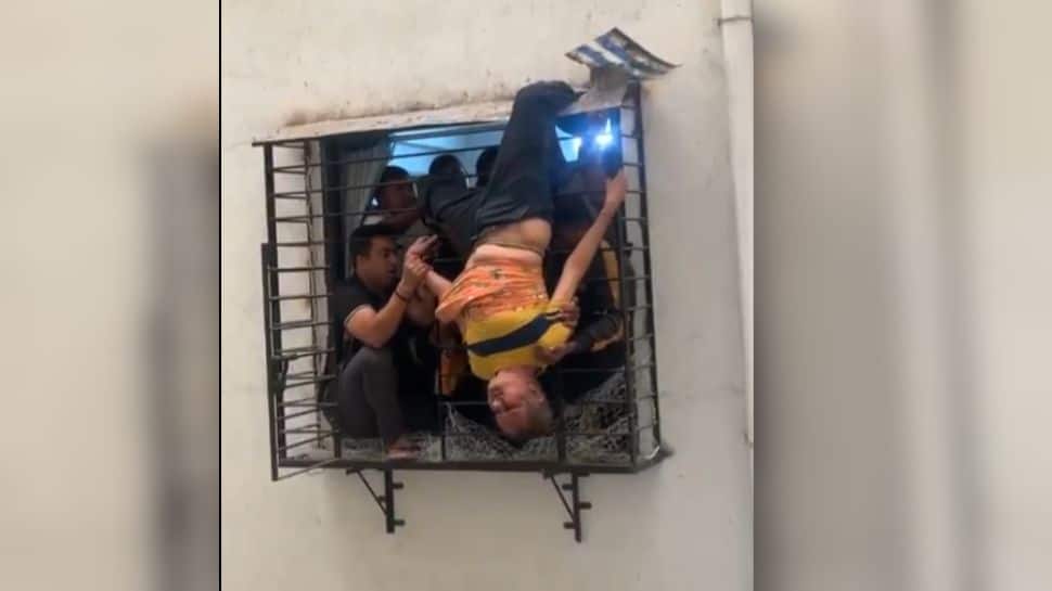 Video: Man Miraculously Saved After Falling From 10th Floor, Dangles On 8th Floor In Surat