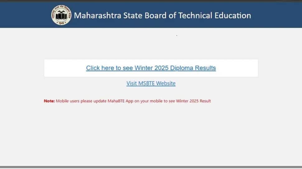 MSBTE Winter Diploma Result 2025 Out: Check How To Download Scorecard At msbte.ac.in