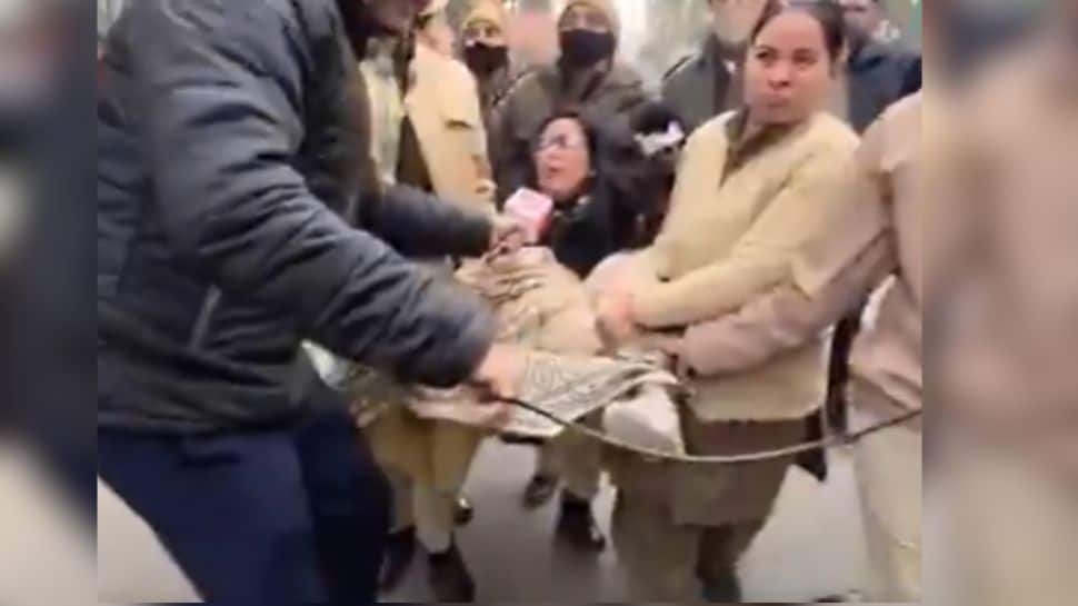 Dragged From Protest, Mahua Moitra Shouts ‘Shame’ As Police Detain TMC MPs Outside Shah’s Office