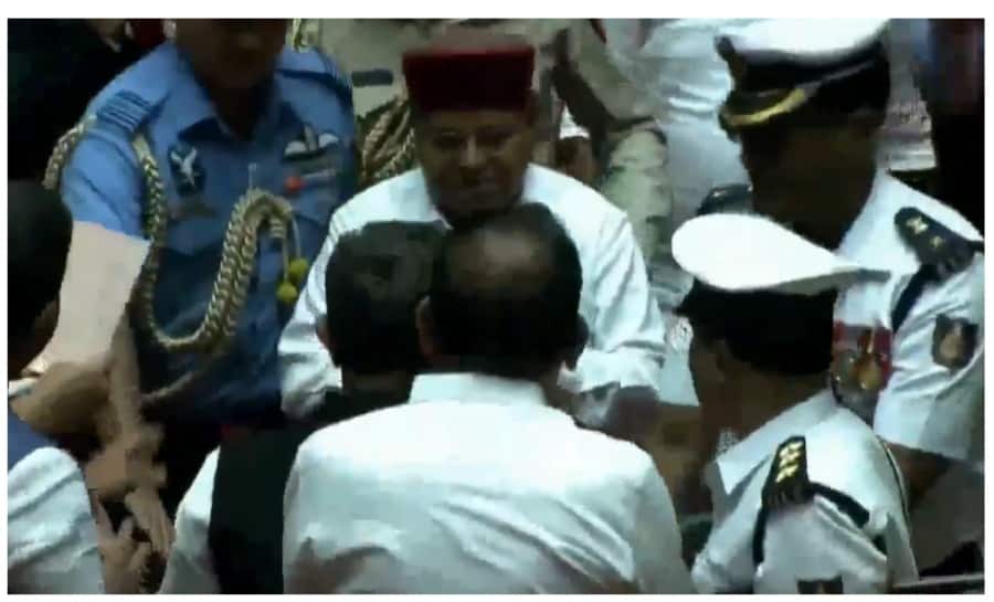 Karnataka governor walks out of joint legislature session after two-line address; Siddaramaiah calls it `Violation of Constitution`