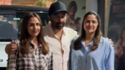 Sunny Deol Reunites with step-sisters Esha and Ahana at ‘Border 2’ screening