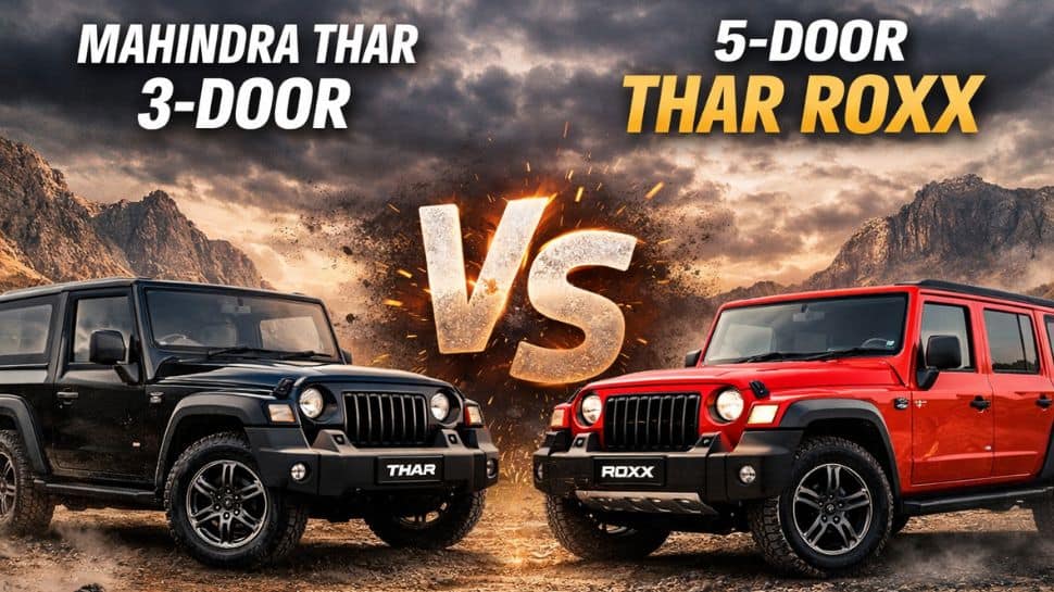 Mahindra Thar 3-door vs 5-door Thar Roxx: Which SUV is better? Price, engine, rugged look, features, comfort and space compared