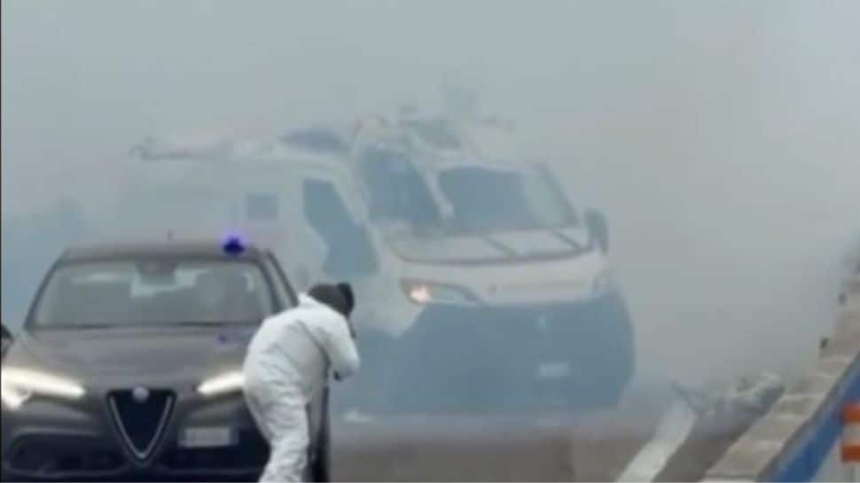 Dramatic highway heist in Italy: Robbers blow up Cash van in broad daylight in viral video | Watch