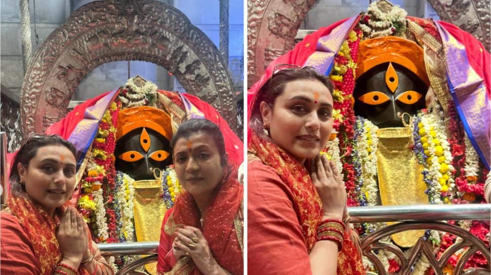 Rani Mukerji seeks blessings at Kolkata’s Kalighat Temple with Debashree Roy amid Mardaani 3 success