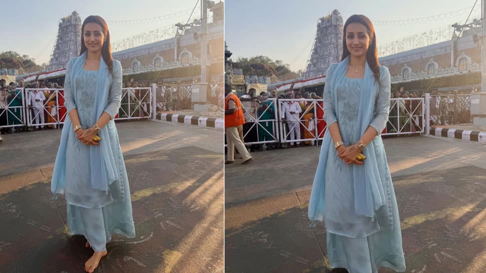 Trisha Krishnan visits Sri Venkateswara Temple in Tirupati, calls it her 'best day'
