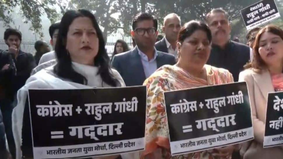 BJP protests outside Cong HQ over youth Congress demonstration at India AI Impact summit