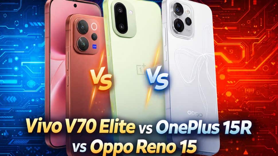 Vivo V70 Elite Vs OnePlus 15R Vs Oppo Reno 15: Battery, Efficiency, Digital camera and Worth in India defined; Which one must you purchase in India?