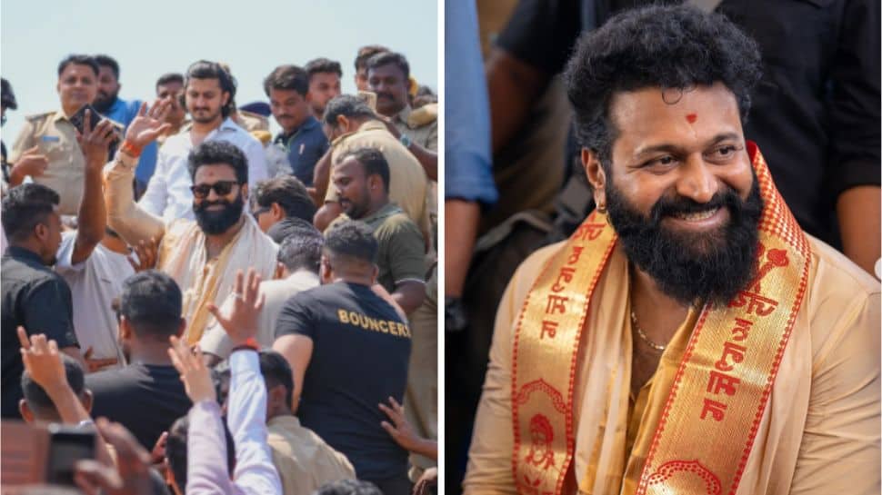 Rishabh Shetty attends concluding day of Sri Raghavendra Guruvaibhavotsava at Mantralayam after Jai Hanuman launch