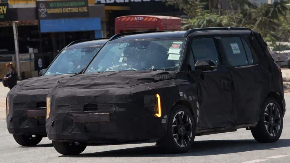 Kia Syros EV: Spy images reveal boxy design, FWD setup ahead of India launch; Check expected price