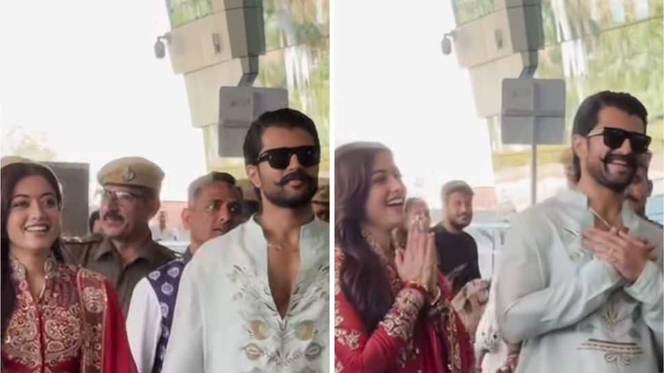 Just Married! Vijay Deverakonda and Rashmika Mandanna make first public appearance at Udaipur airport- VIDEO