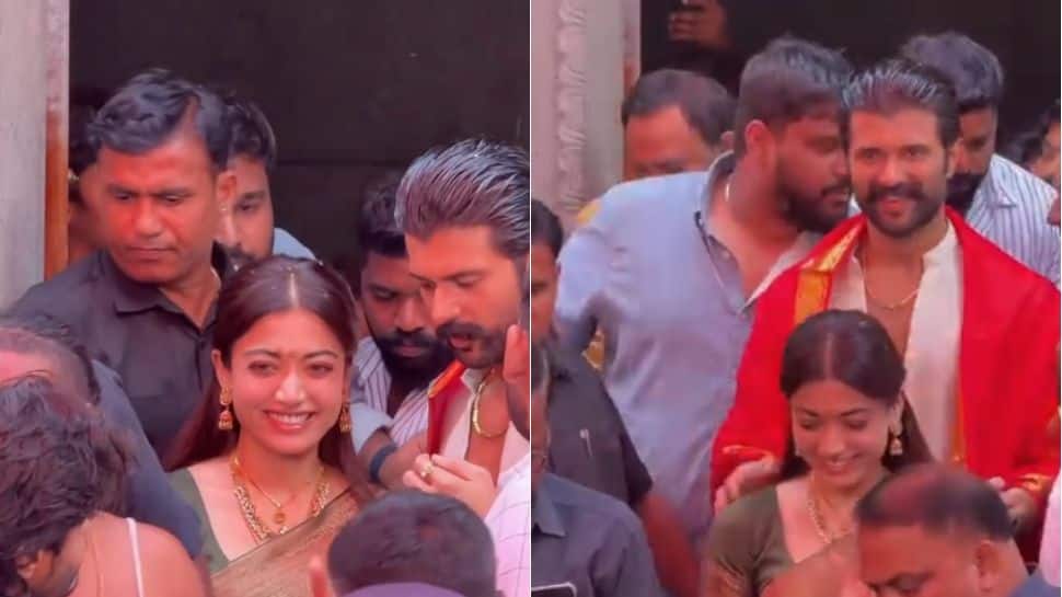Vijay Deverakonda and Rashmika Mandanna seek blessings at Tirumala Tirupati temple, distribute sweets after wedding