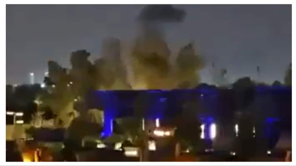 Fire erupts at the U.S. embassy in Riyadh following an explosion in the diplomatic quarter.