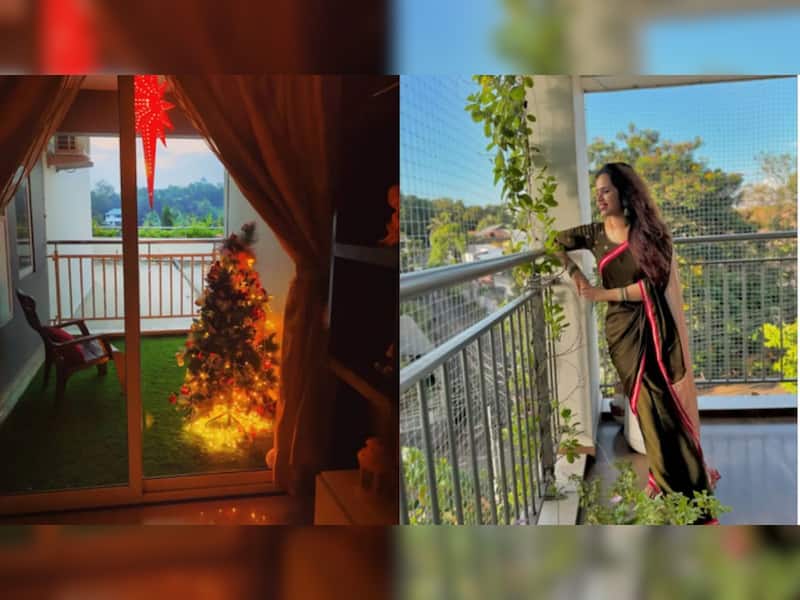 7) Spacious Balcony With Steel Mesh Railings