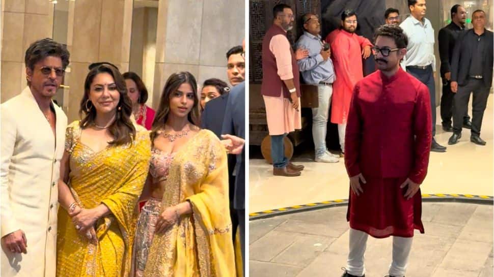 Shah Rukh Khan and Aamir Khan spotted chatting at Arjun Tendulkar's wedding ceremony- WATCH