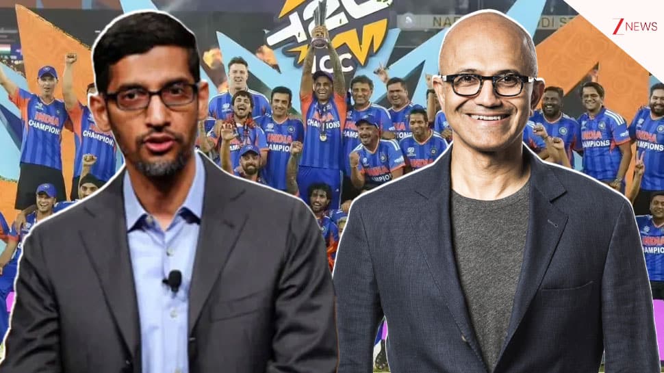 India vs New Zealand T20 Final: Google CEO Sundar Pichai and Microsoft CEO Satya Nadella praise team India after winning  ICC Men's T20 World Cup title