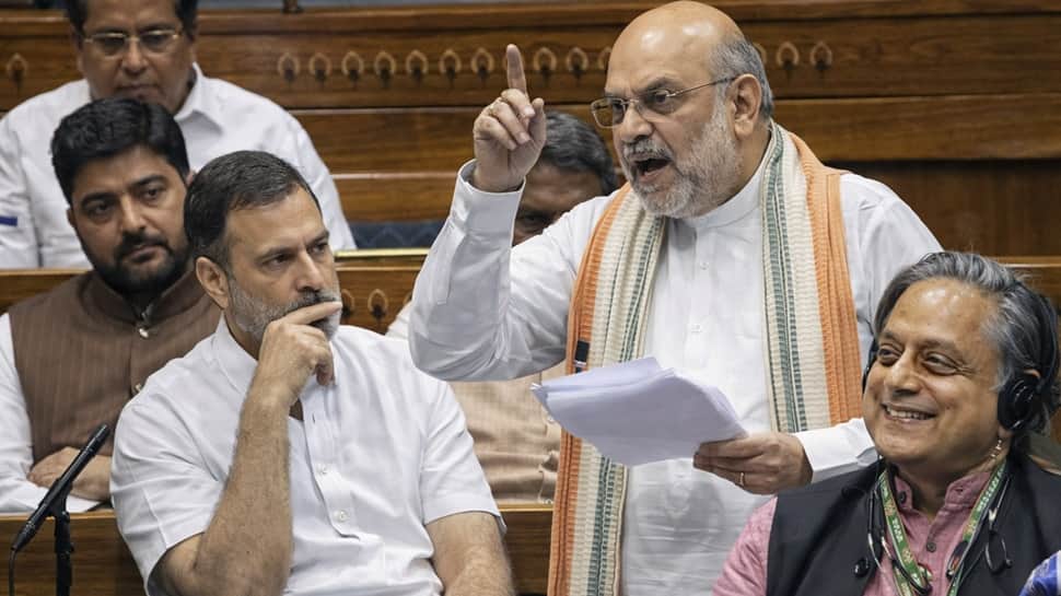 `Why doesn`t Tharoor teach him?`: Amit Shah`s veiled jibe at LoP Rahul over gag allegation