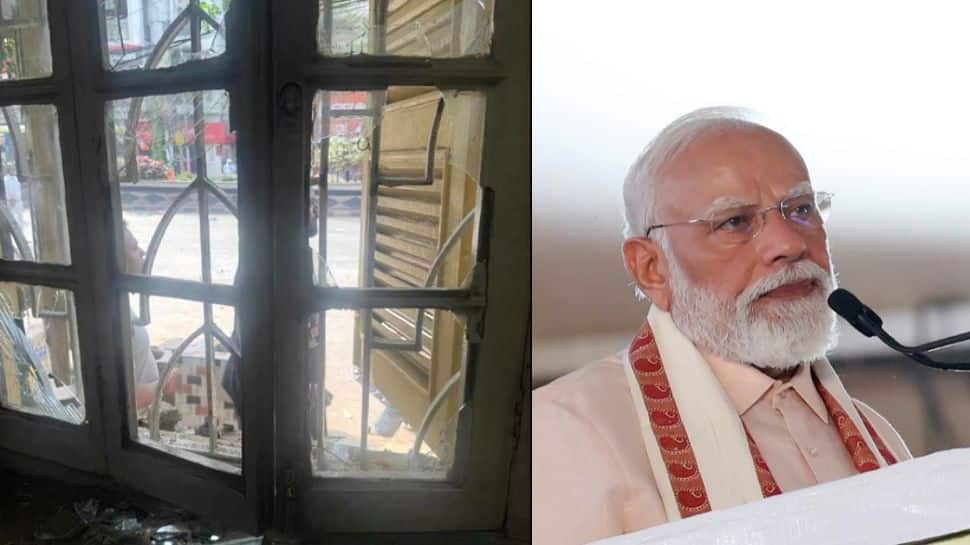 TMC and BJP workers clash ahead of PM Modi`s rally in Kolkata