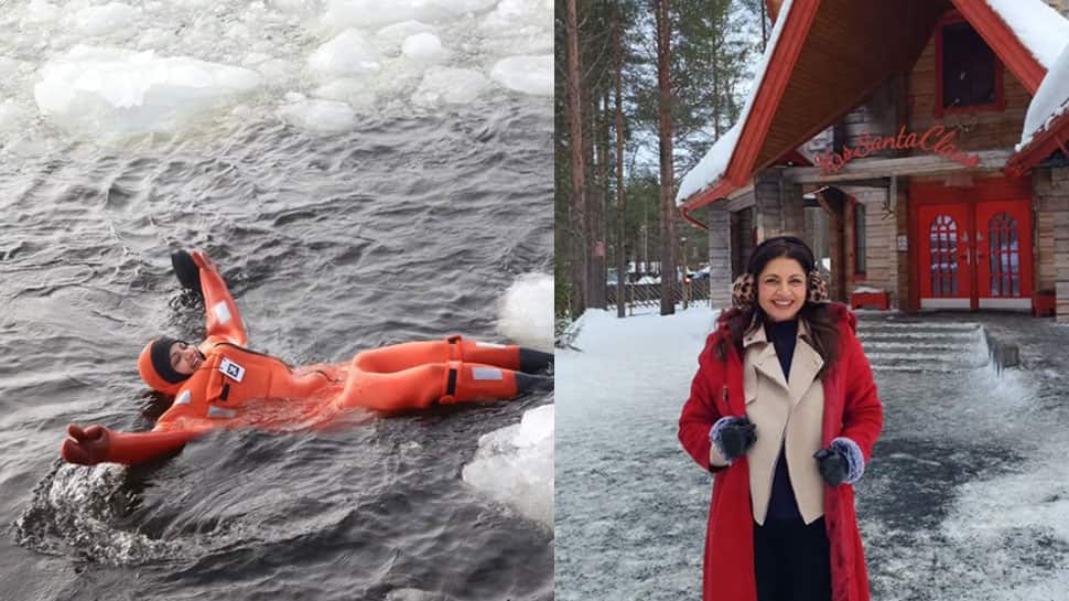 56-year-old Bhagyashree swims in ocean at -25°C  during exotic Finland holiday