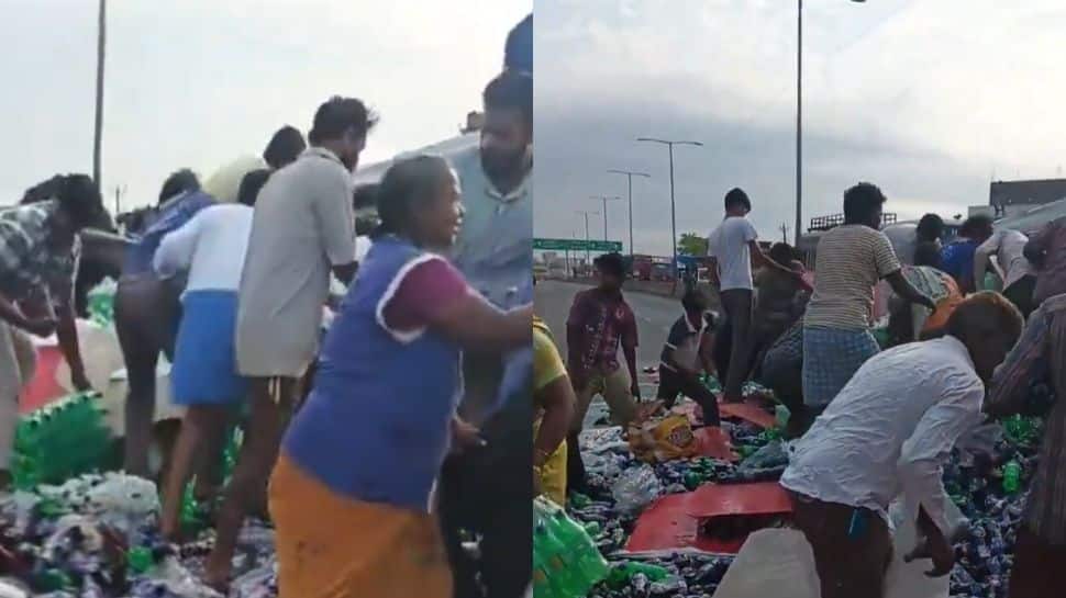 `Loot lo`: Cold drink lorry accident turns into loot frenzy, shocking video goes viral