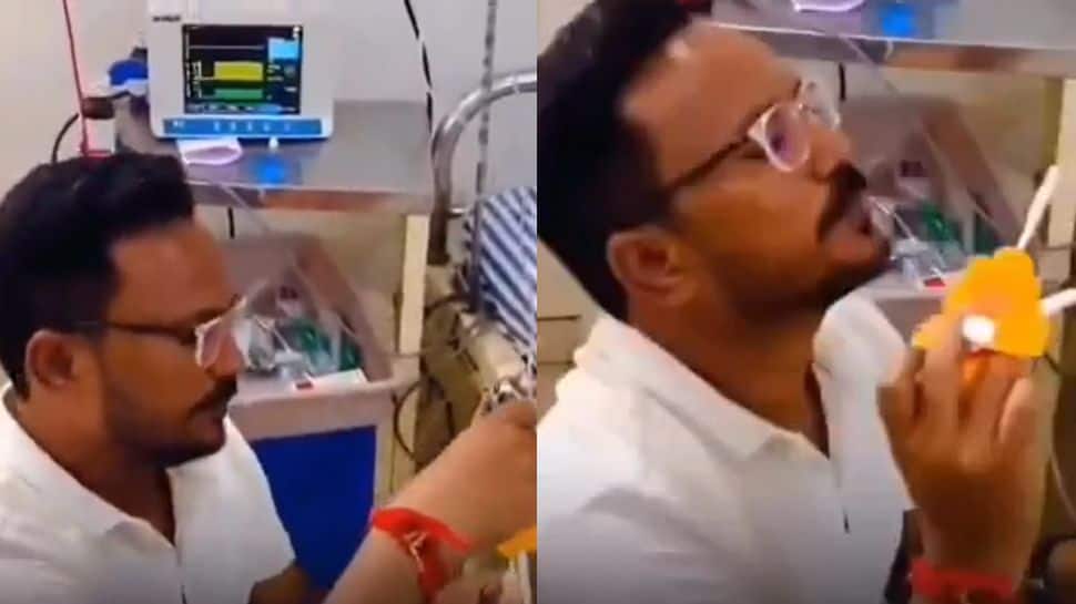 Father-daughter moment melts hearts online: Man attempts to cheer up hospitalised child with bubbles | WATCH