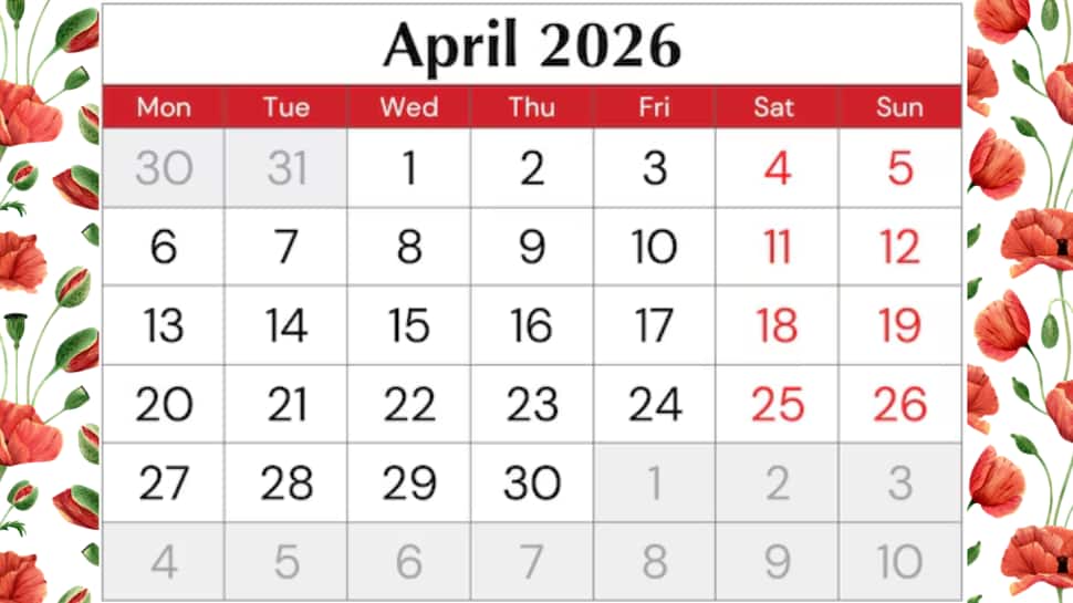 April 2026 calendar: Complete list of important national and international days, festivals & holidays in India you should mark