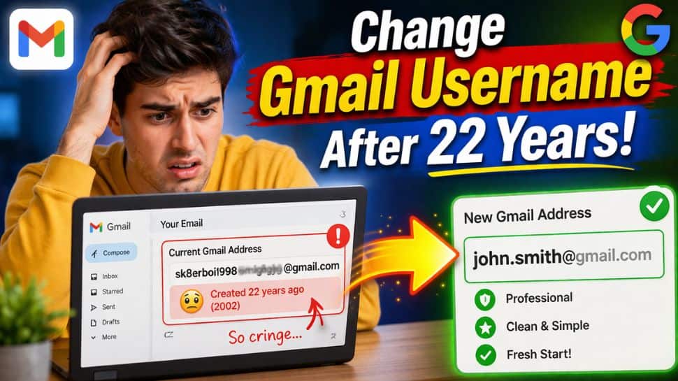 Want to ditch your cringe Gmail username? Google rolls out new feature after 22 years; Check restrictions and step-by-step guide