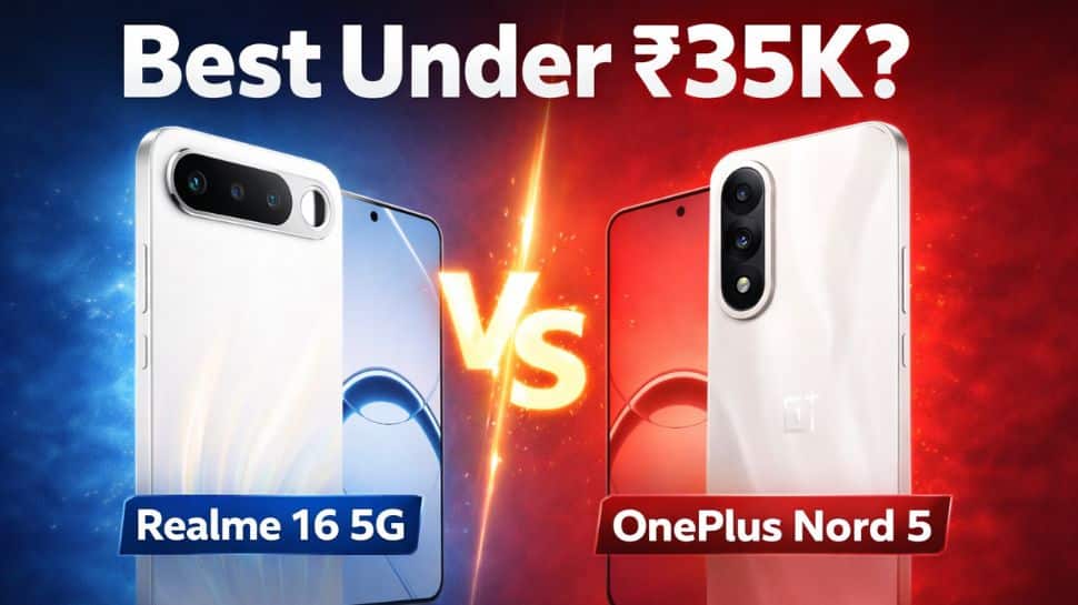 Realme 16 5G Vs OnePlus Nord 5: Best Phone Under Rs 35,000? Camera, battery, price, and other specs compared
