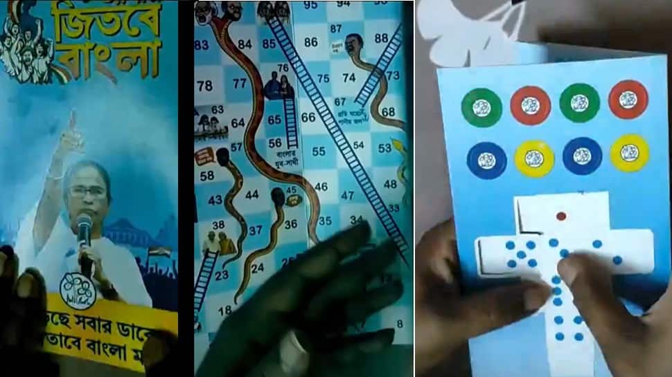 Viral video shows PM Modi-Amit Shah as snakes, Bengal govt’s schemes as ladders in TMC’s poll leaflet
