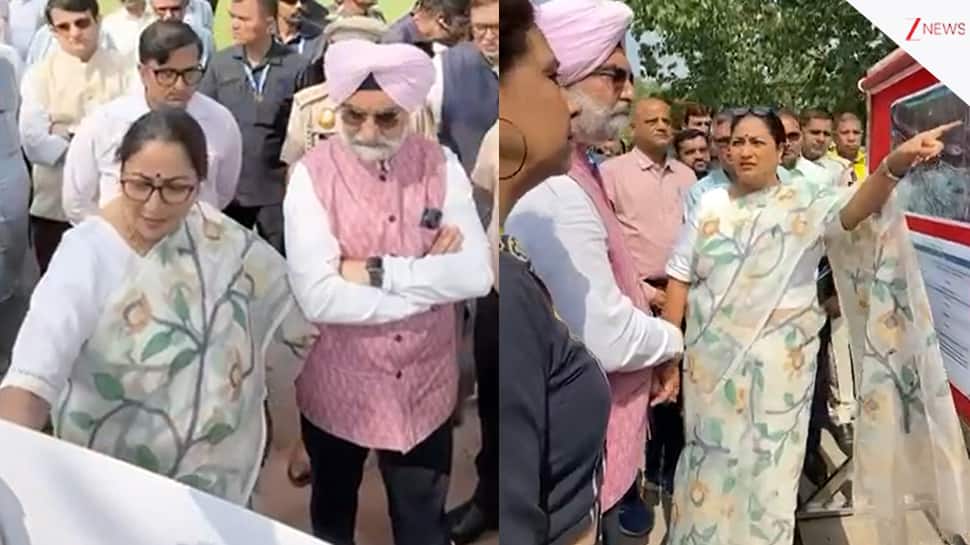 Delhi CM Rekha Gupta, LG Taranjit Singh Sandhu visit Yamuna stretch for inspection