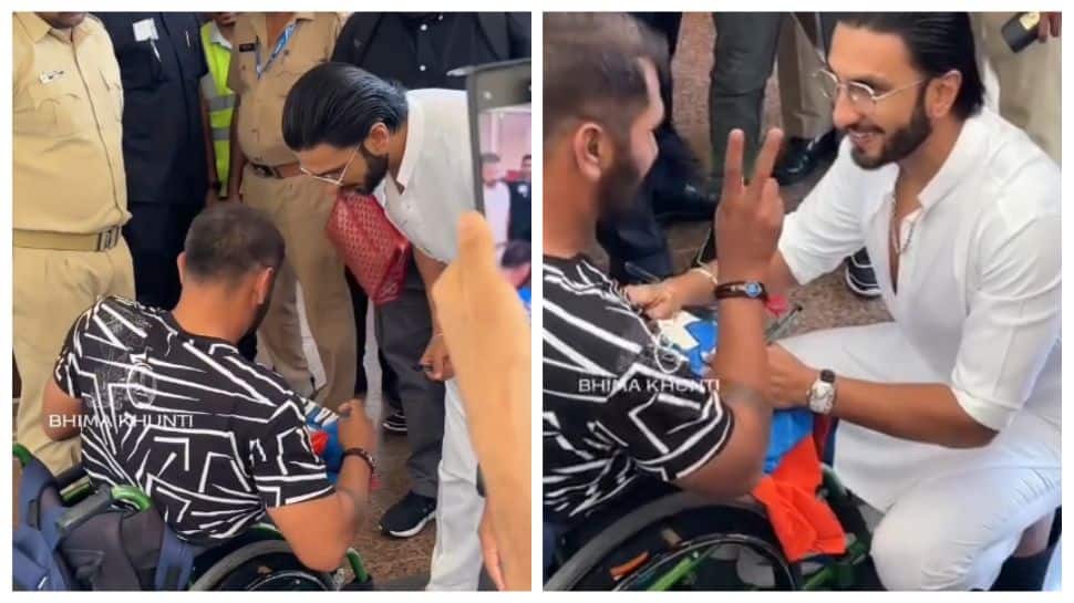 Ranveer Singh wins hearts after meeting wheelchair cricketer Bhima Khunti at airport amid ‘Dhurandhar’ success