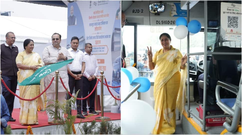 Delhi e-Bus fleet hits 4,500: CM Rekha Gupta flags off 200 new electric buses & Delhi-Rohtak service
