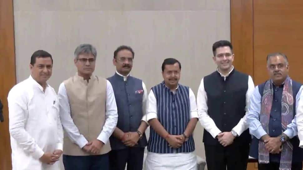 Raghav Chadha along with two other Rajya Sabha MPs officially join BJP