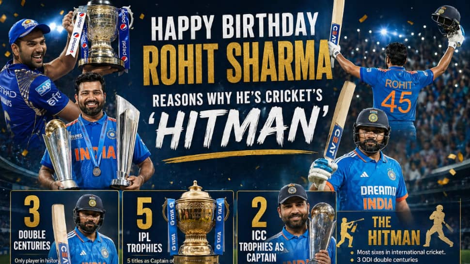 Happy Birthday Rohit Sharma: 10 reasons why he is Cricket's ultimate 'GOAT'; records that will blow your mind - In pics | News | Zee News