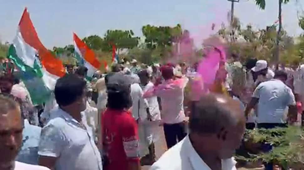 Karnataka bypolls: Congress secures leads in both Assembly segments; celebrations begin in Bagalkot