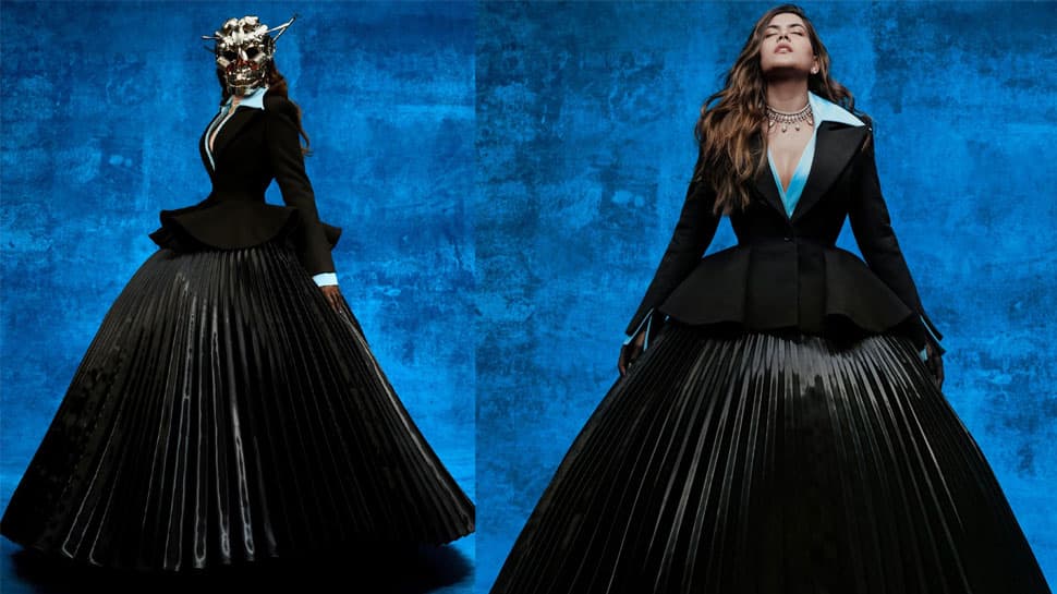 Met Gala 2026: Ananya Birla's dramatic debut in black couture with metallic face mask