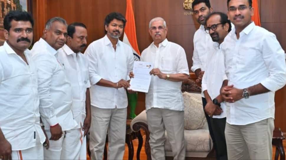 TVK chief Vijay meets Tamil Nadu Guv Rajendra Arlekar; stakes claim to form govt