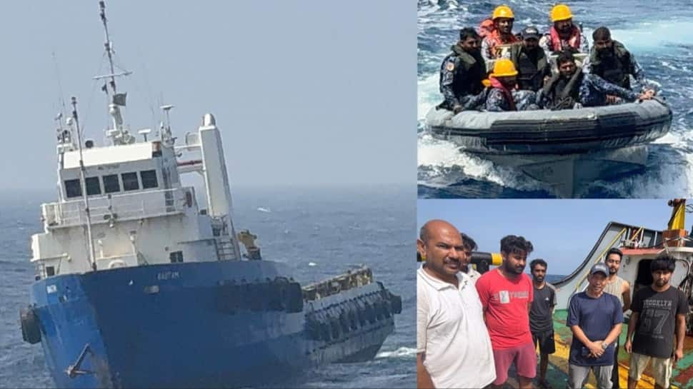 Pakistan Navy rescues stranded Indian ship MV Gautam in Arabian Sea in a rare rescue operation | VIDEO
